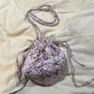 Love Shack Fancy LSF Floral Quilted Drawstring Bag - Purple